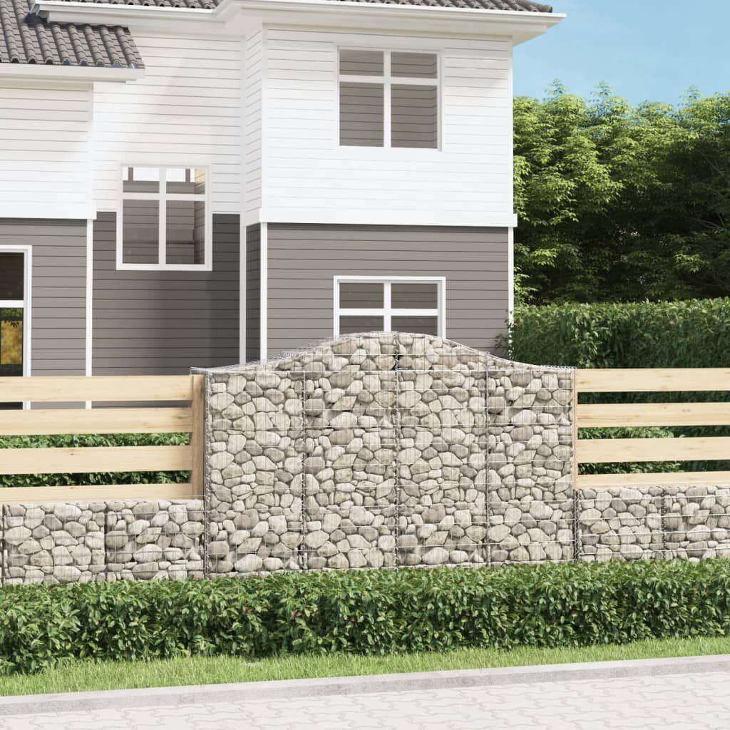 vidaXL Габионни кошници арка 30 бр 200x50x140/160см поцинковано желязо
