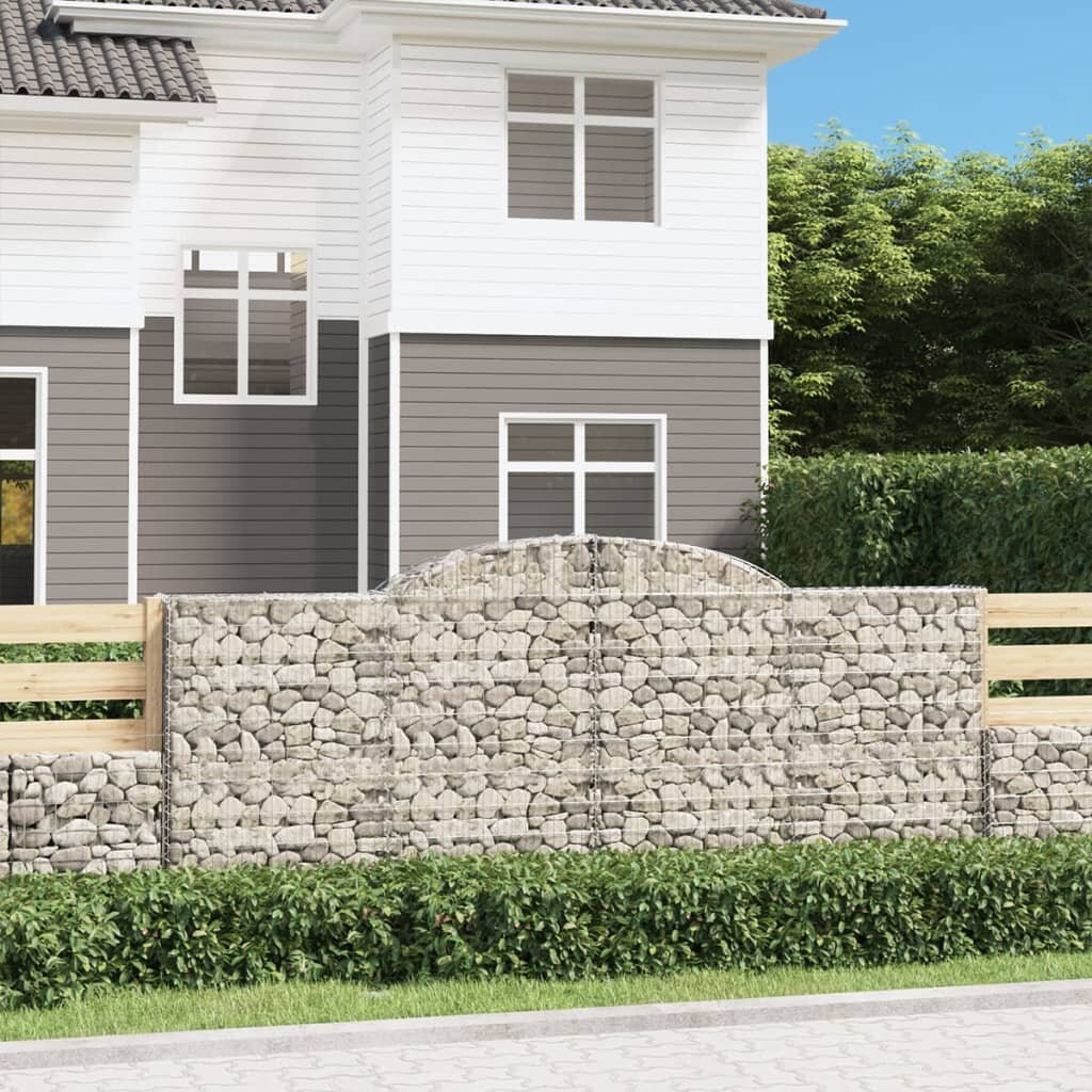vidaXL Габионни кошници арка 30 бр 300x50x120/140см поцинковано желязо