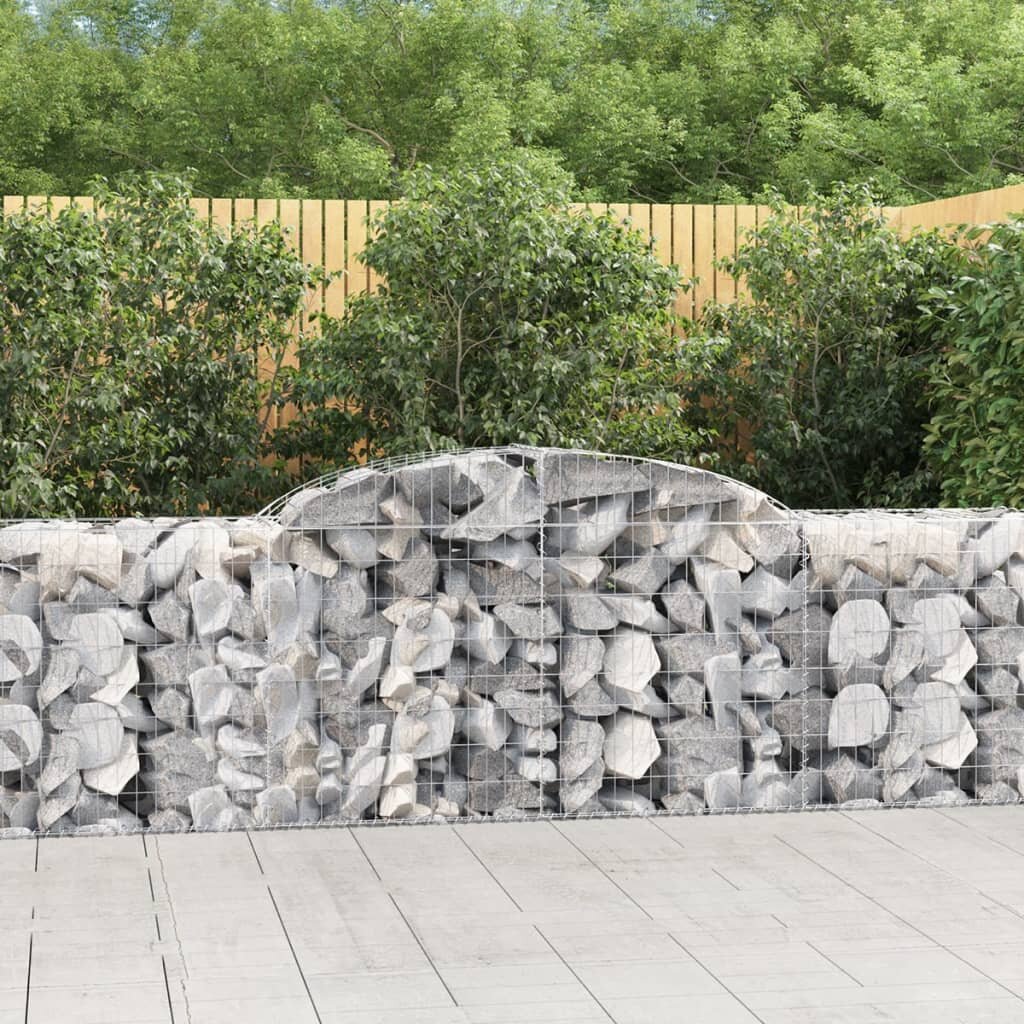 vidaXL Габионни кошници арка 30 бр 300x50x80/100 см поцинковано желязо