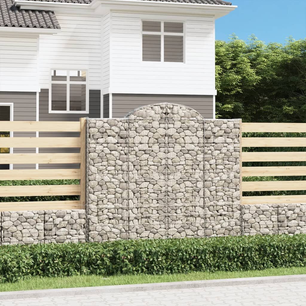 vidaXL Габионни кошници арка 4 бр 200x30x180/200 см поцинковано желязо