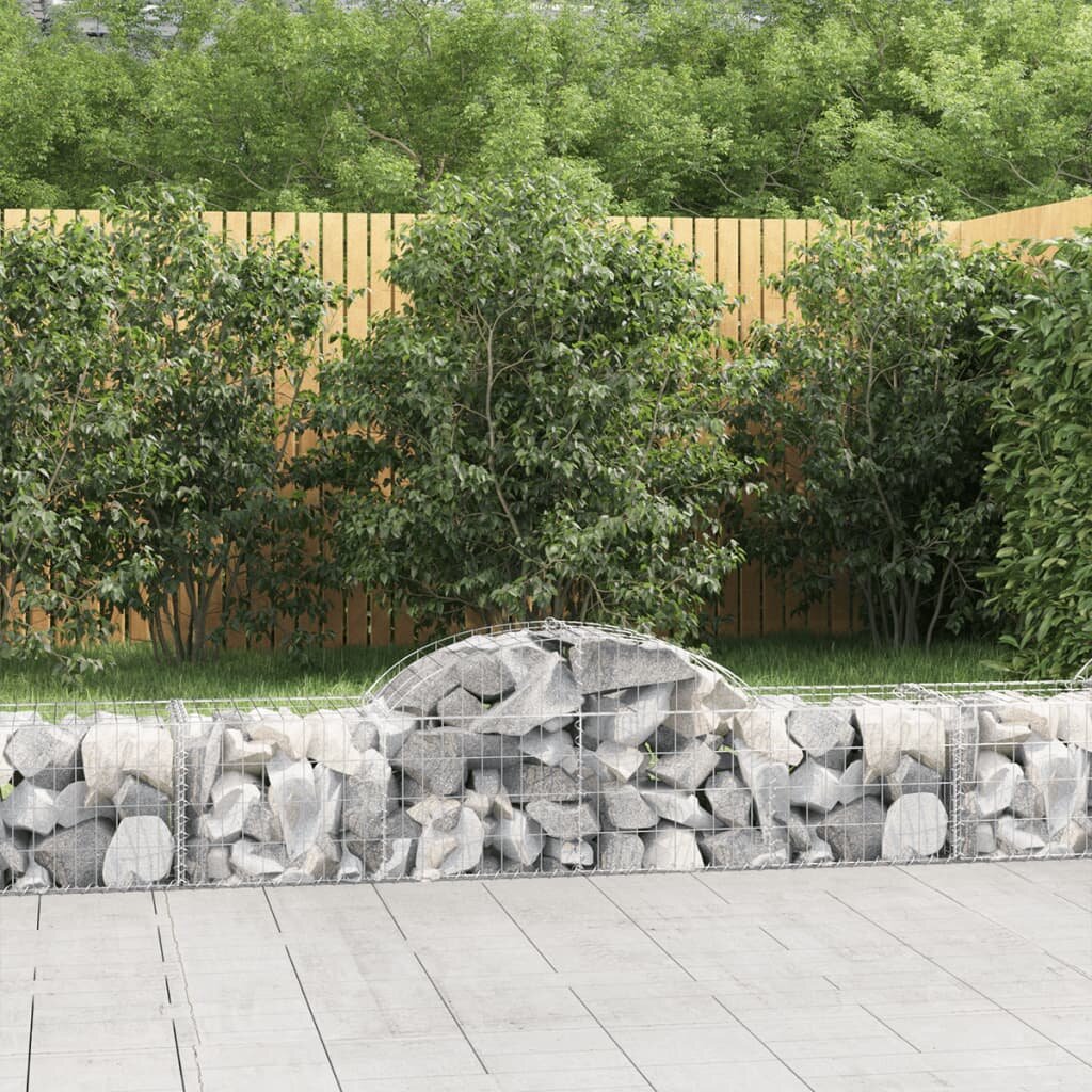 vidaXL Габионни кошници арка 4 бр 200x50x40/60 см поцинковано желязо
