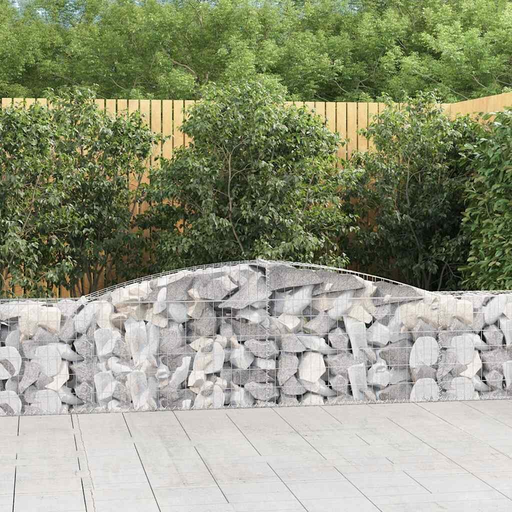 vidaXL Габионни кошници арка 4 бр 400x30x60/80 см поцинковано желязо
