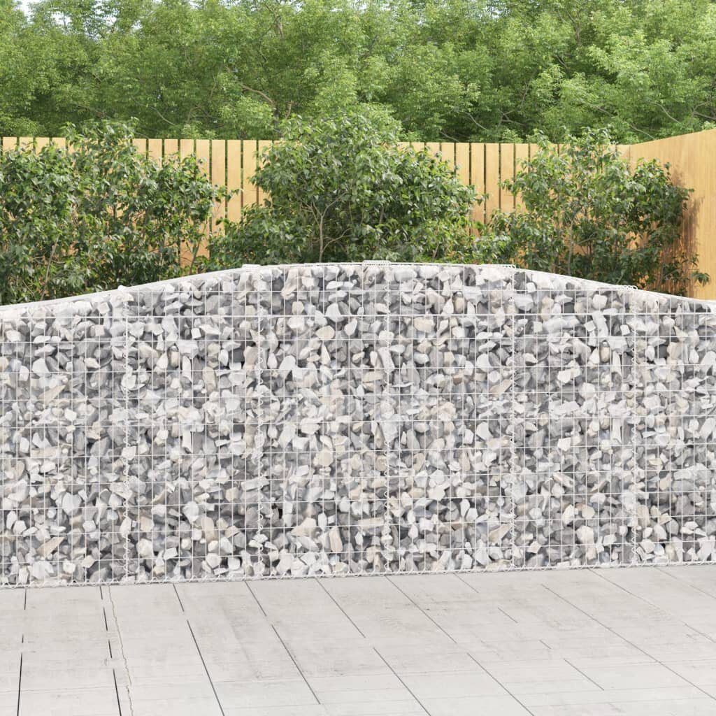 vidaXL Габионни кошници арка 4 бр 400x50x100/120 см поцинковано желязо