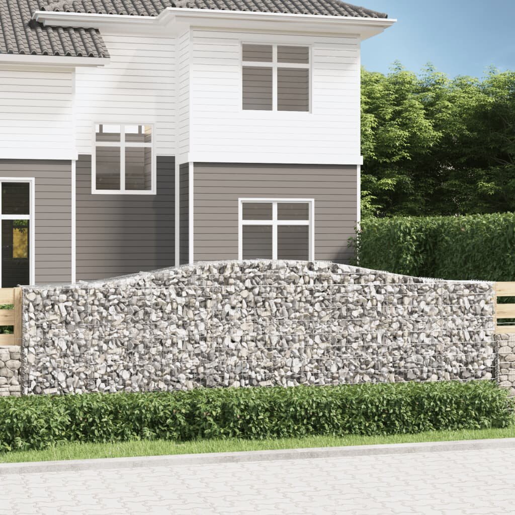 vidaXL Габионни кошници арка 4 бр 400x50x120/140см поцинковано желязо