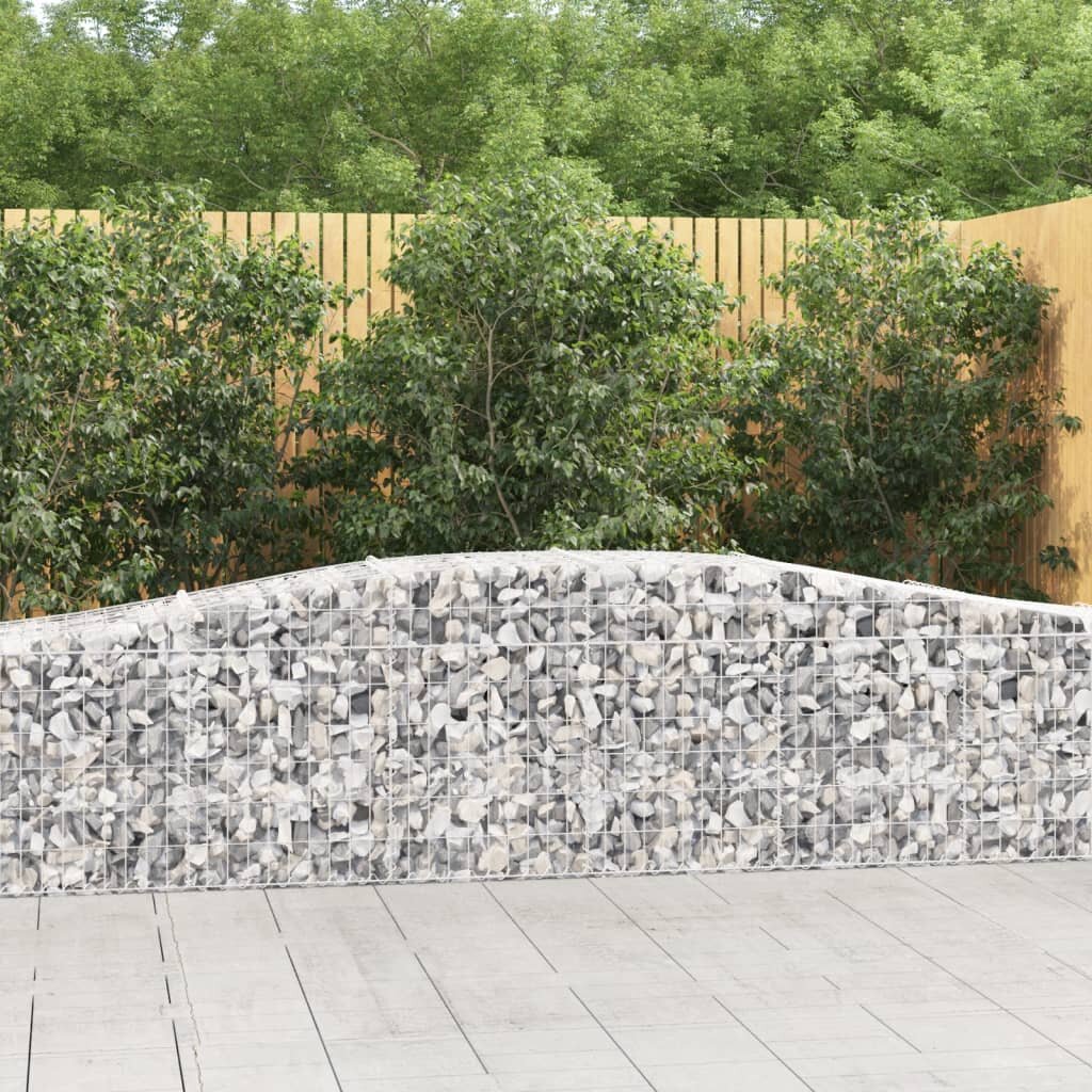 vidaXL Габионни кошници арка 4 бр 400x50x60/80 см поцинковано желязо