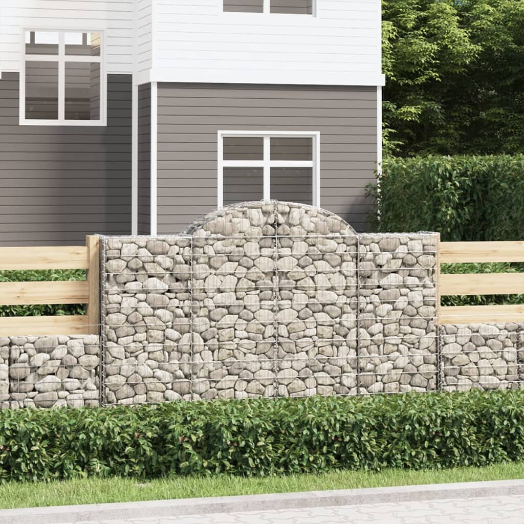 vidaXL Габионни кошници арка 40 бр 200x30x120/140см поцинковано желязо