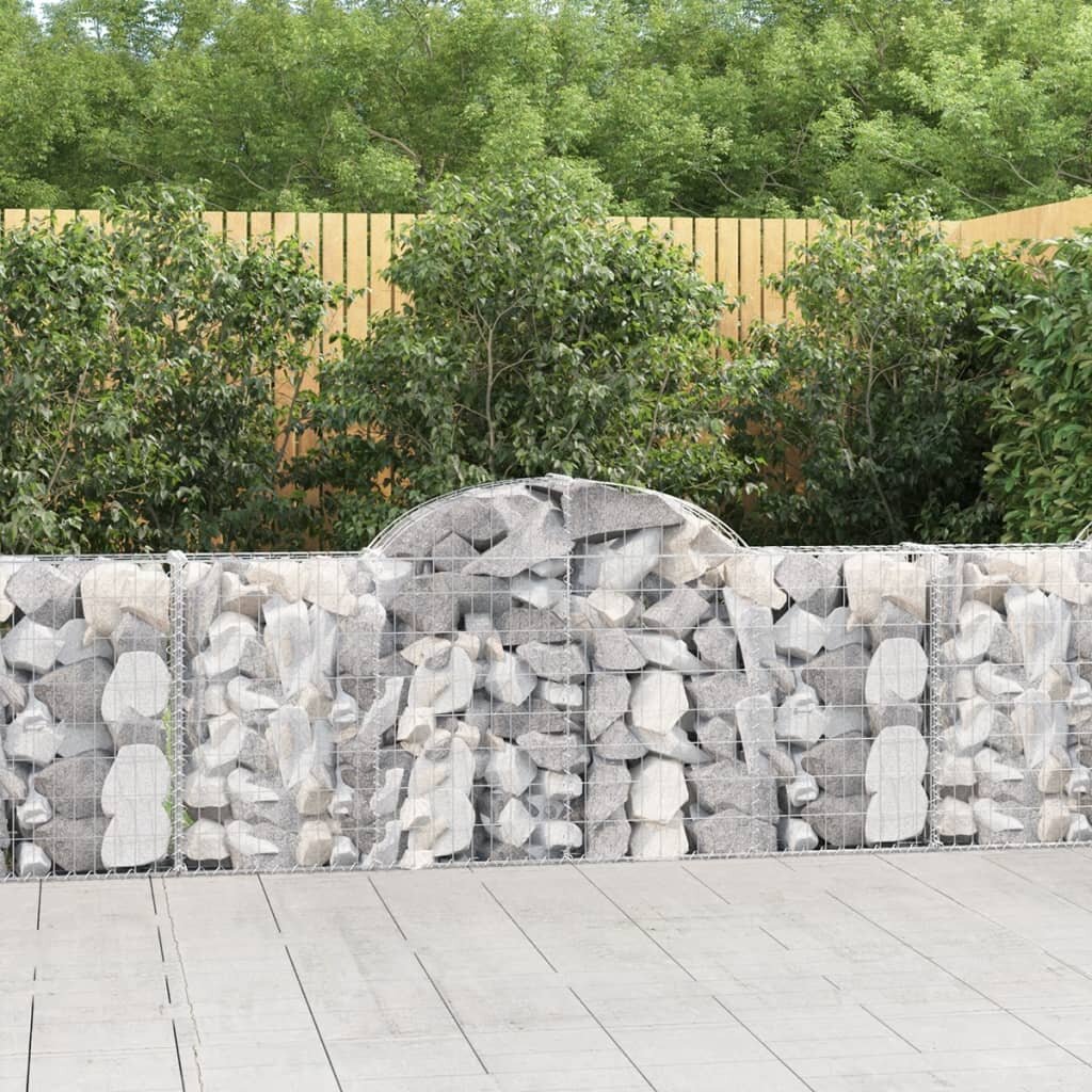 vidaXL Габионни кошници арка 40 бр 200x30x80/100 см поцинковано желязо