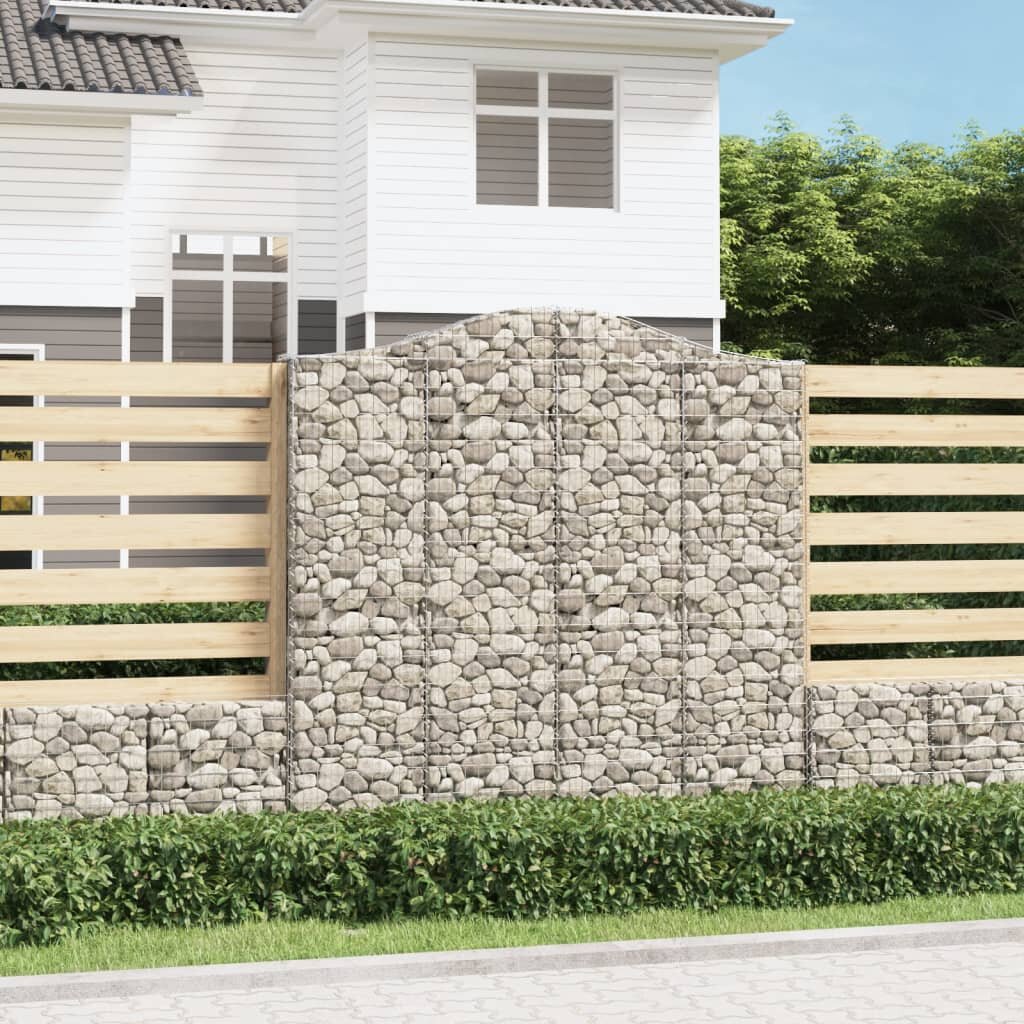 vidaXL Габионни кошници арка 5 бр 200x30x200/220 см поцинковано желязо