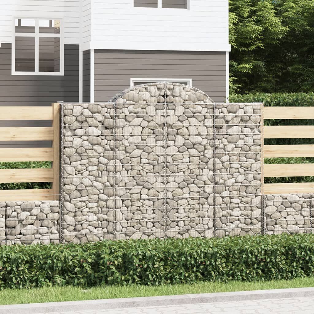 vidaXL Габионни кошници арка 5 бр 200x50x160/180 см поцинковано желязо