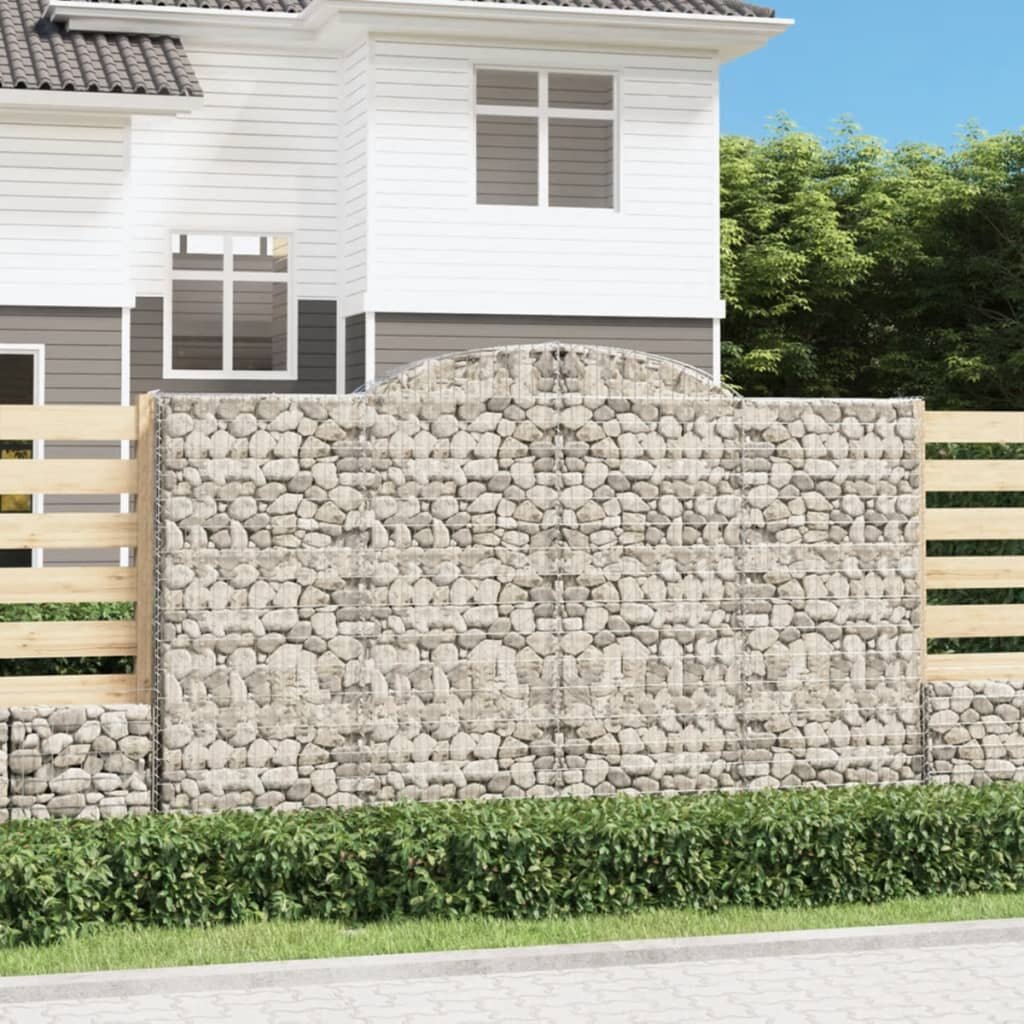 vidaXL Габионни кошници арка 5 бр 300x50x180/200 см поцинковано желязо