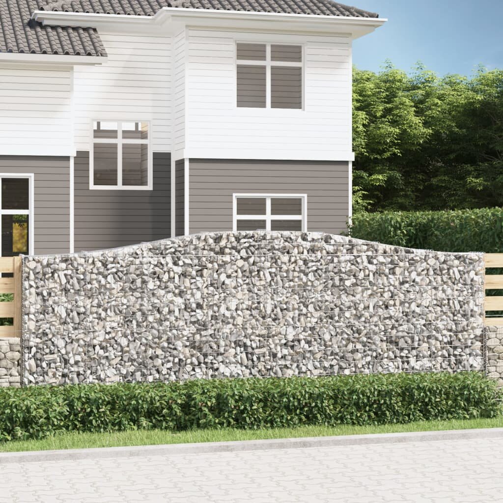 vidaXL Габионни кошници арка 5 бр 400x30x140/160 см поцинковано желязо