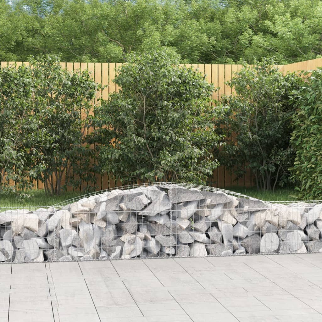 vidaXL Габионни кошници арка 5 бр 400x50x40/60 см поцинковано желязо