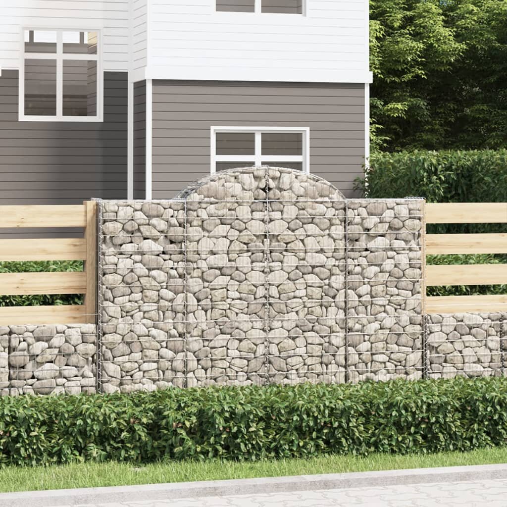 vidaXL Габионни кошници арка 50 бр 200x50x140/160см поцинковано желязо