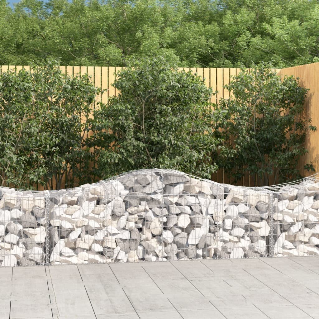 vidaXL Габионни кошници арка 50 бр 200x50x60/80 см поцинковано желязо