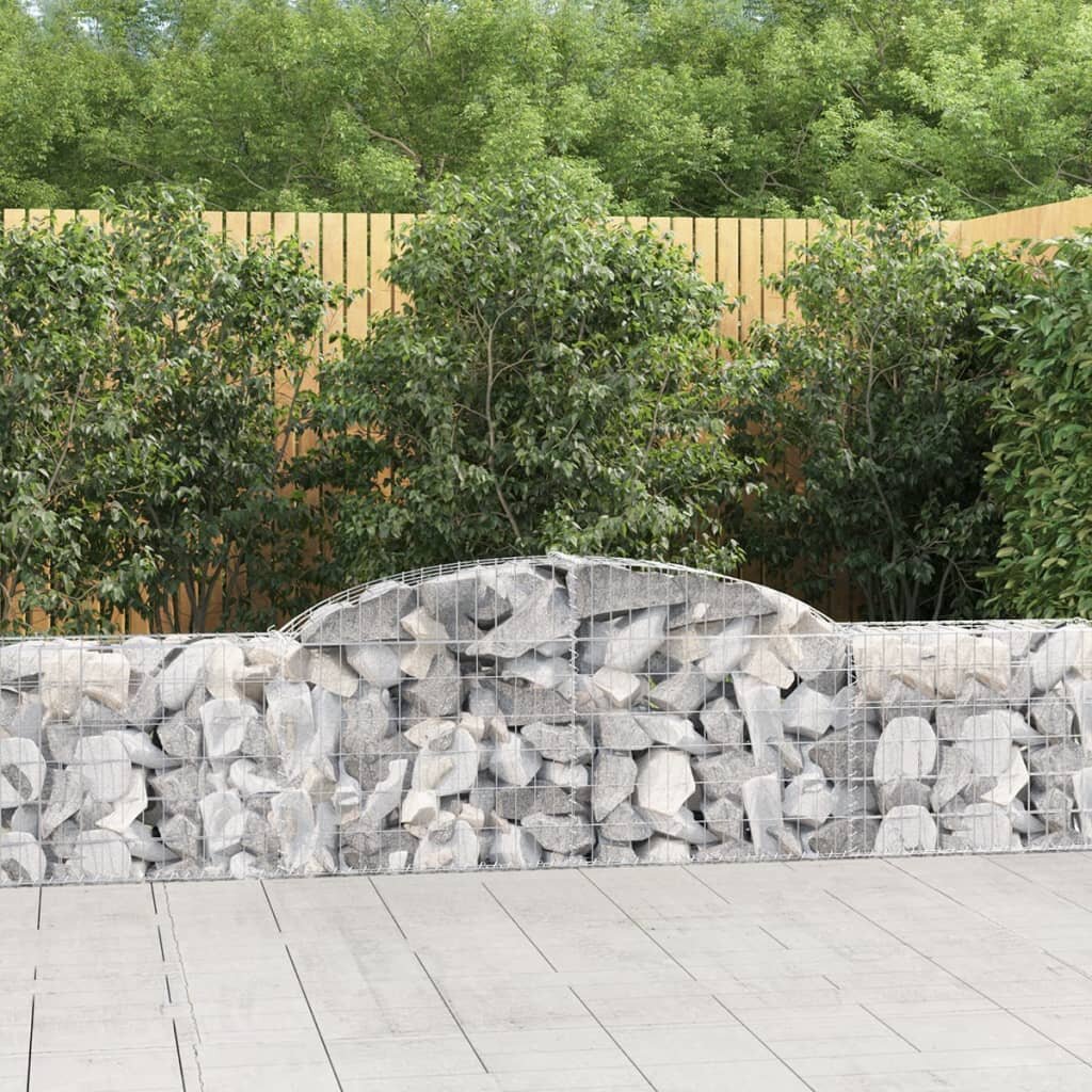 vidaXL Габионни кошници арка 6 бр 300x30x60/80 см поцинковано желязо