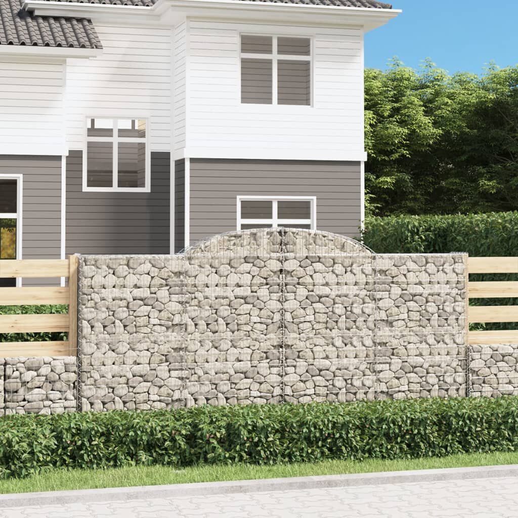 vidaXL Габионни кошници арка 6 бр 300x50x140/160 см поцинковано желязо