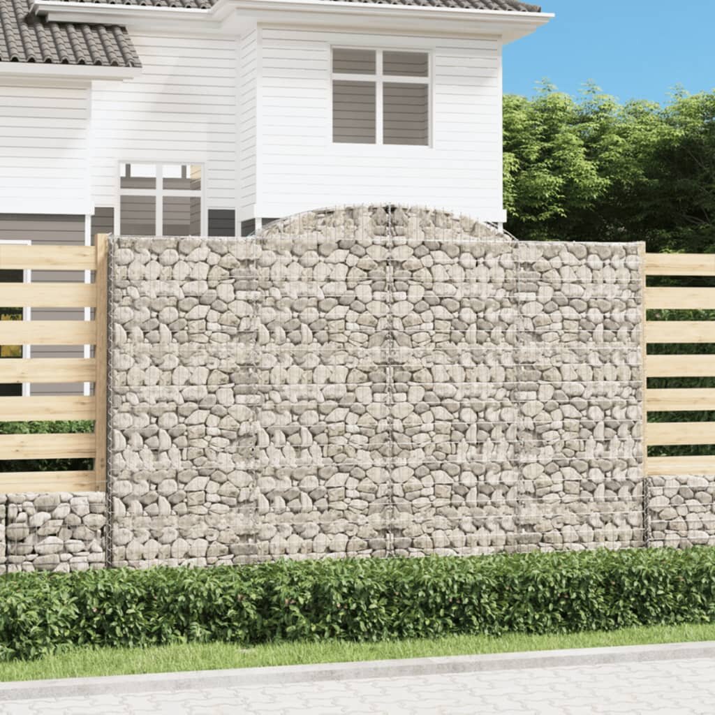 vidaXL Габионни кошници арка 6 бр 300x50x200/220 см поцинковано желязо