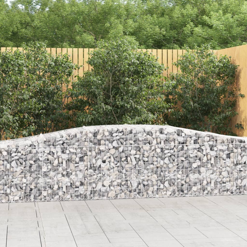 vidaXL Габионни кошници арка 6 бр 400x50x60/80 см поцинковано желязо