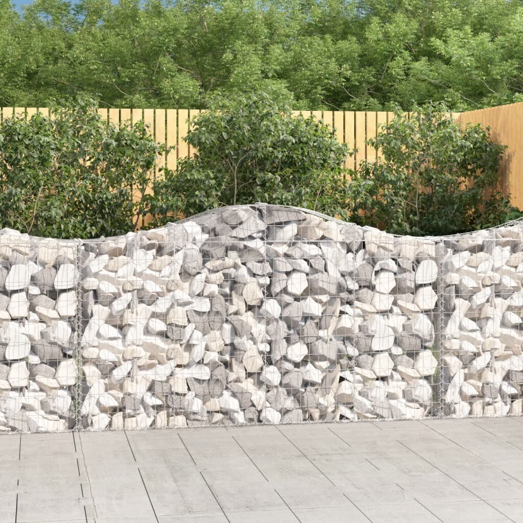 vidaXL Габионни кошници арка 7 бр 200x30x100/120 см поцинковано желязо