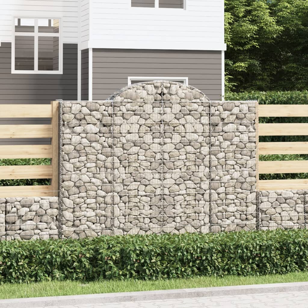 vidaXL Габионни кошници арка 7 бр 200x50x160/180 см поцинковано желязо