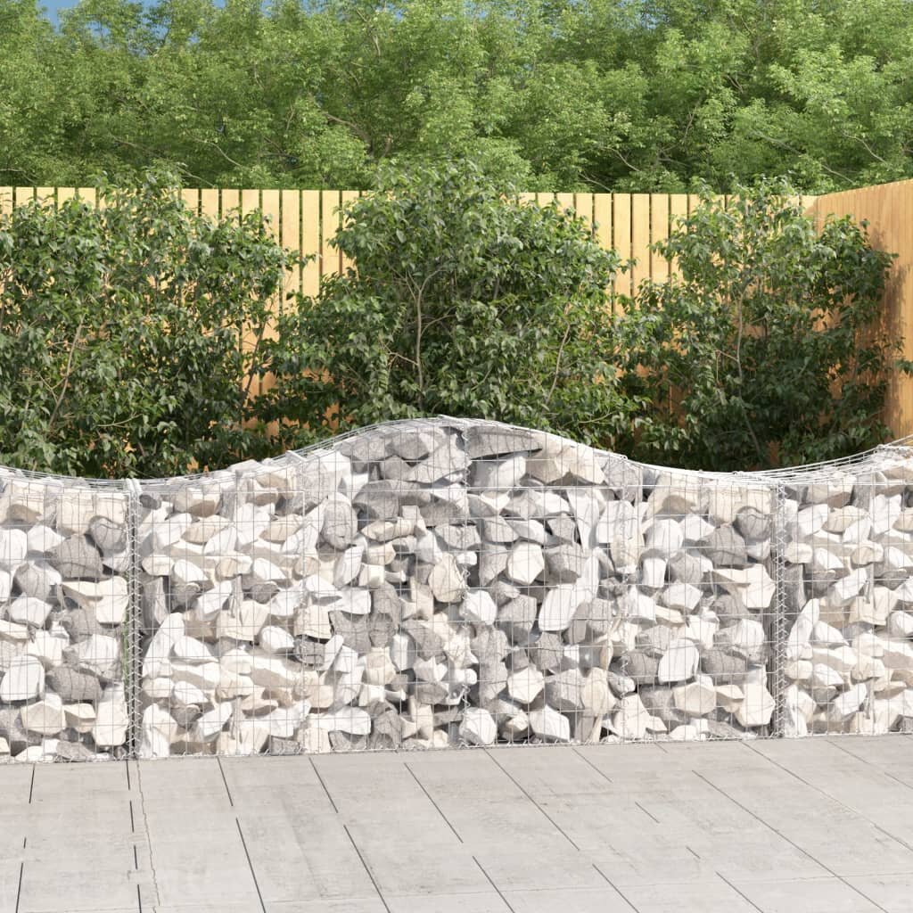 vidaXL Габионни кошници арка 7 бр 200x50x80/100 см поцинковано желязо