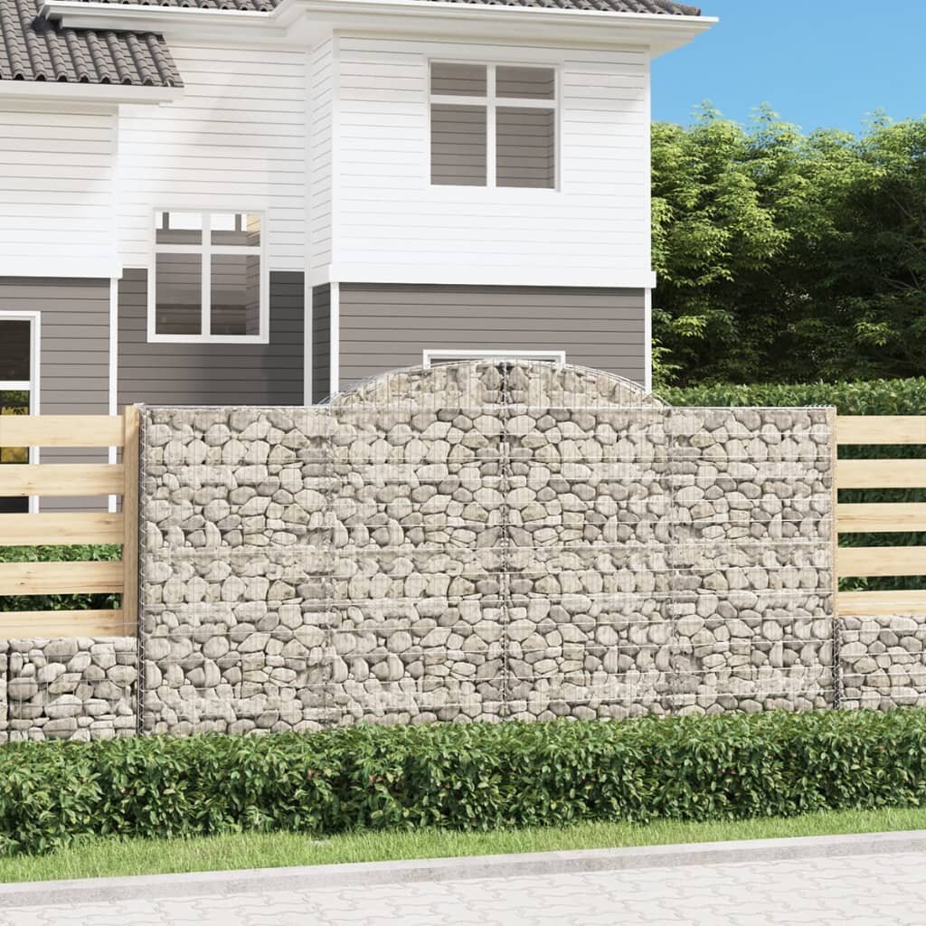 vidaXL Габионни кошници арка 7 бр 300x50x160/180 см поцинковано желязо