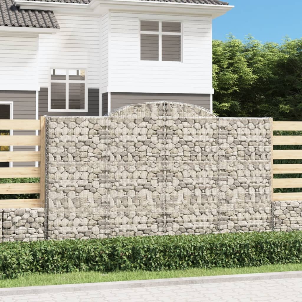 vidaXL Габионни кошници арка 7 бр 300x50x180/200 см поцинковано желязо