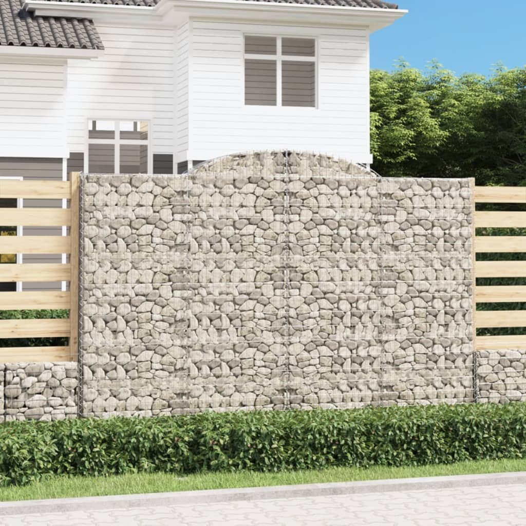 vidaXL Габионни кошници арка 7 бр 300x50x200/220 см поцинковано желязо