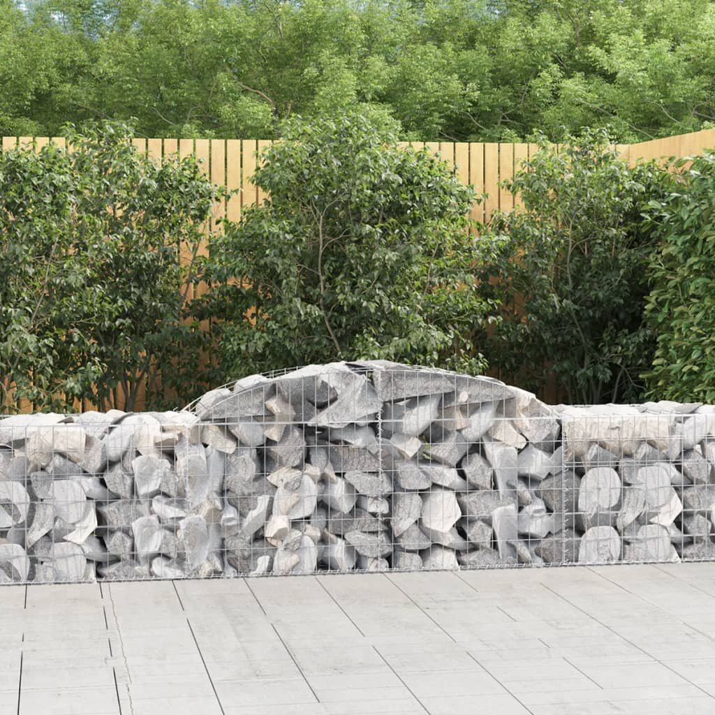 vidaXL Габионни кошници арка 7 бр 300x50x60/80 см поцинковано желязо
