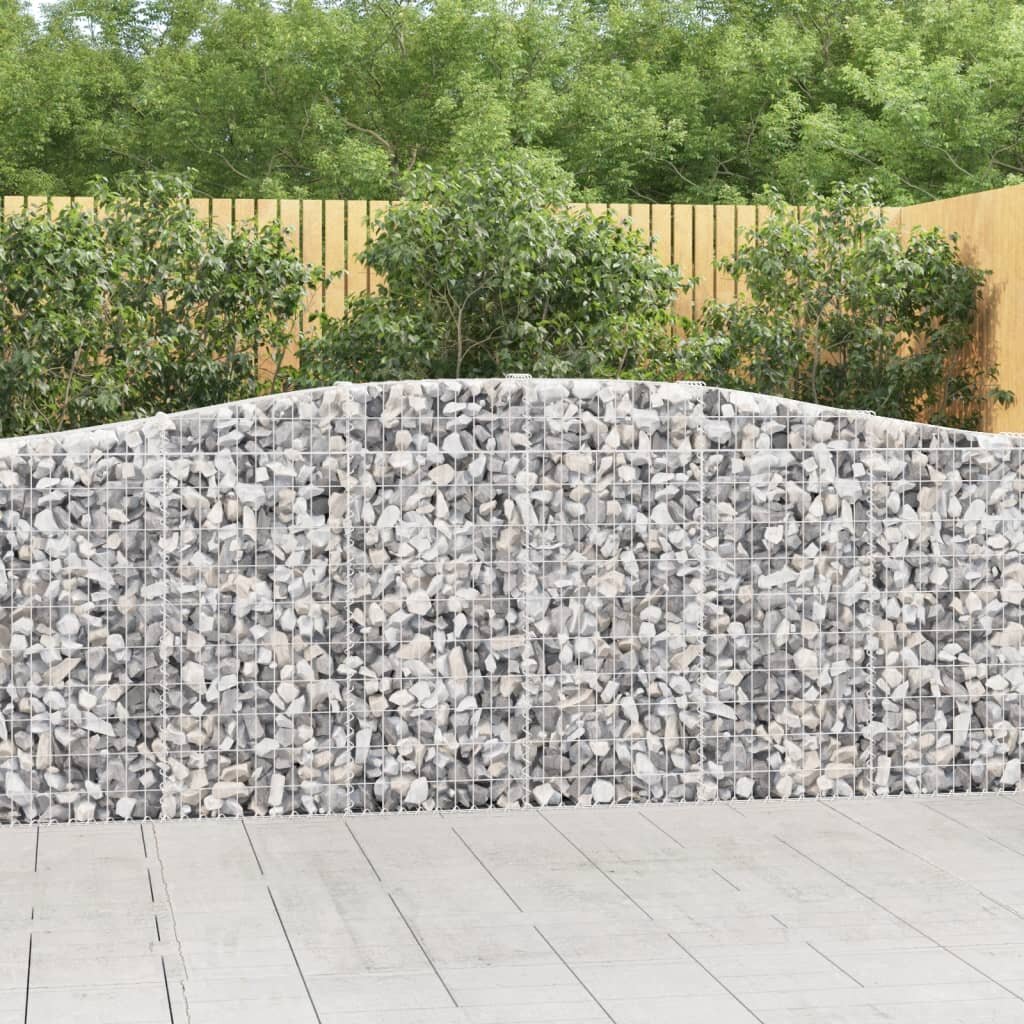 vidaXL Габионни кошници арка 7 бр 400x30x100/120 см поцинковано желязо