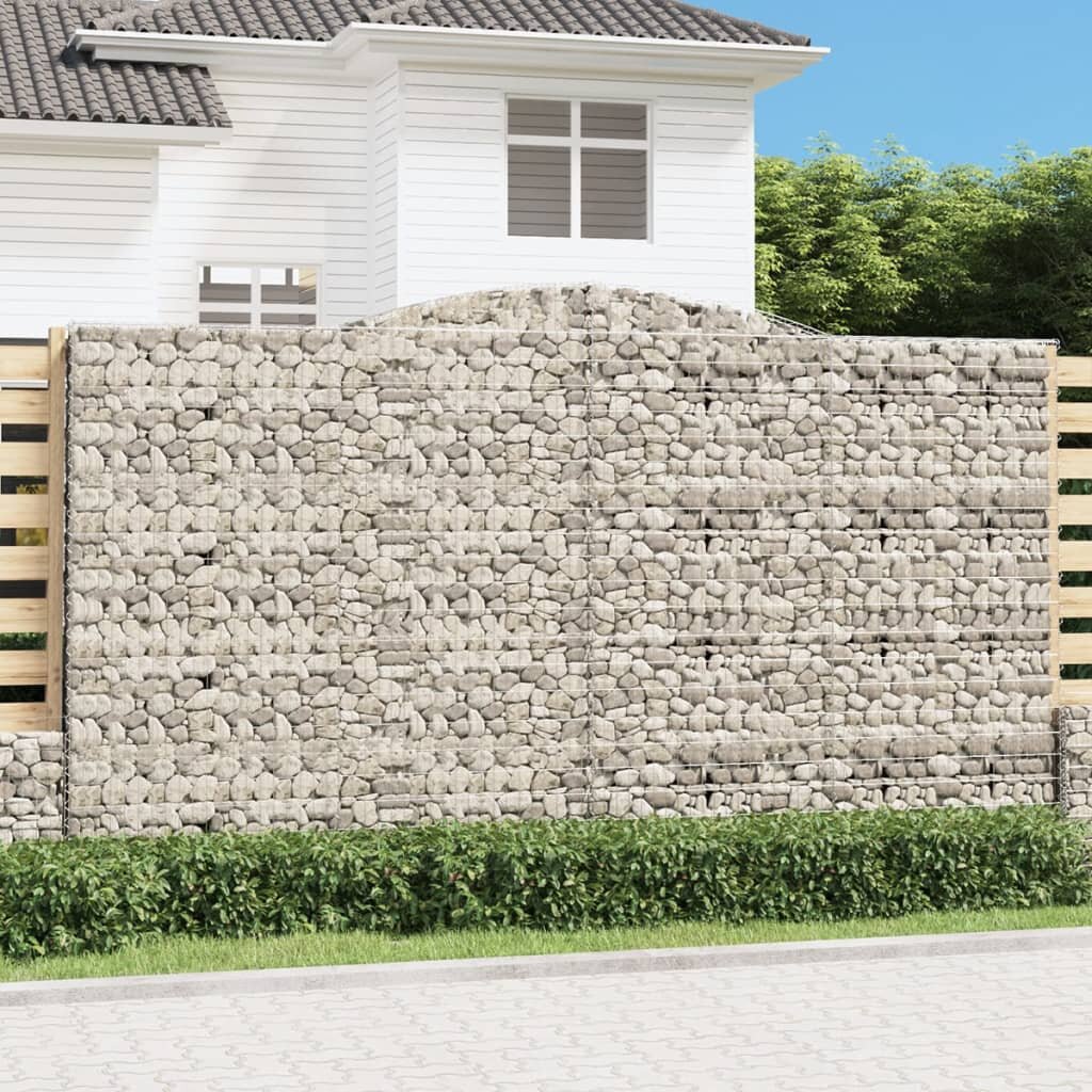 vidaXL Габионни кошници арка 7 бр 400x30x220/240 см поцинковано желязо