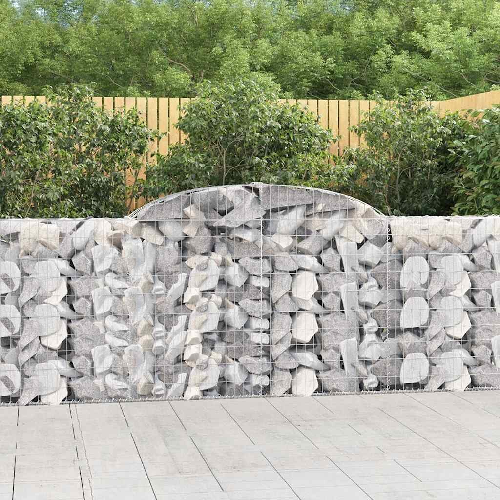 vidaXL Габионни кошници арка 8 бр 300x30x100/120 см поцинковано желязо