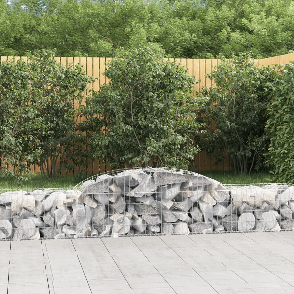 vidaXL Габионни кошници арка 8 бр 300x50x40/60 см поцинковано желязо