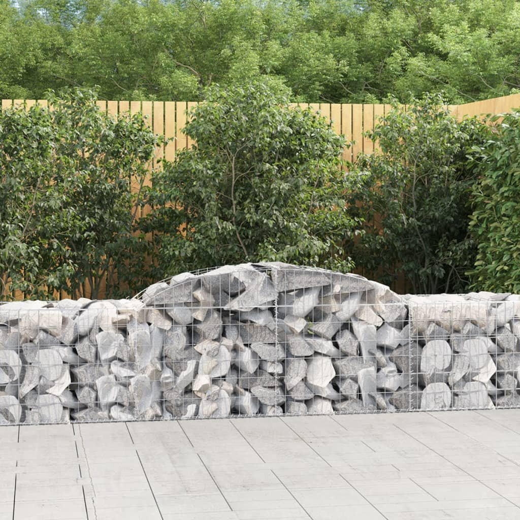 vidaXL Габионни кошници арка 8 бр 300x50x60/80 см поцинковано желязо