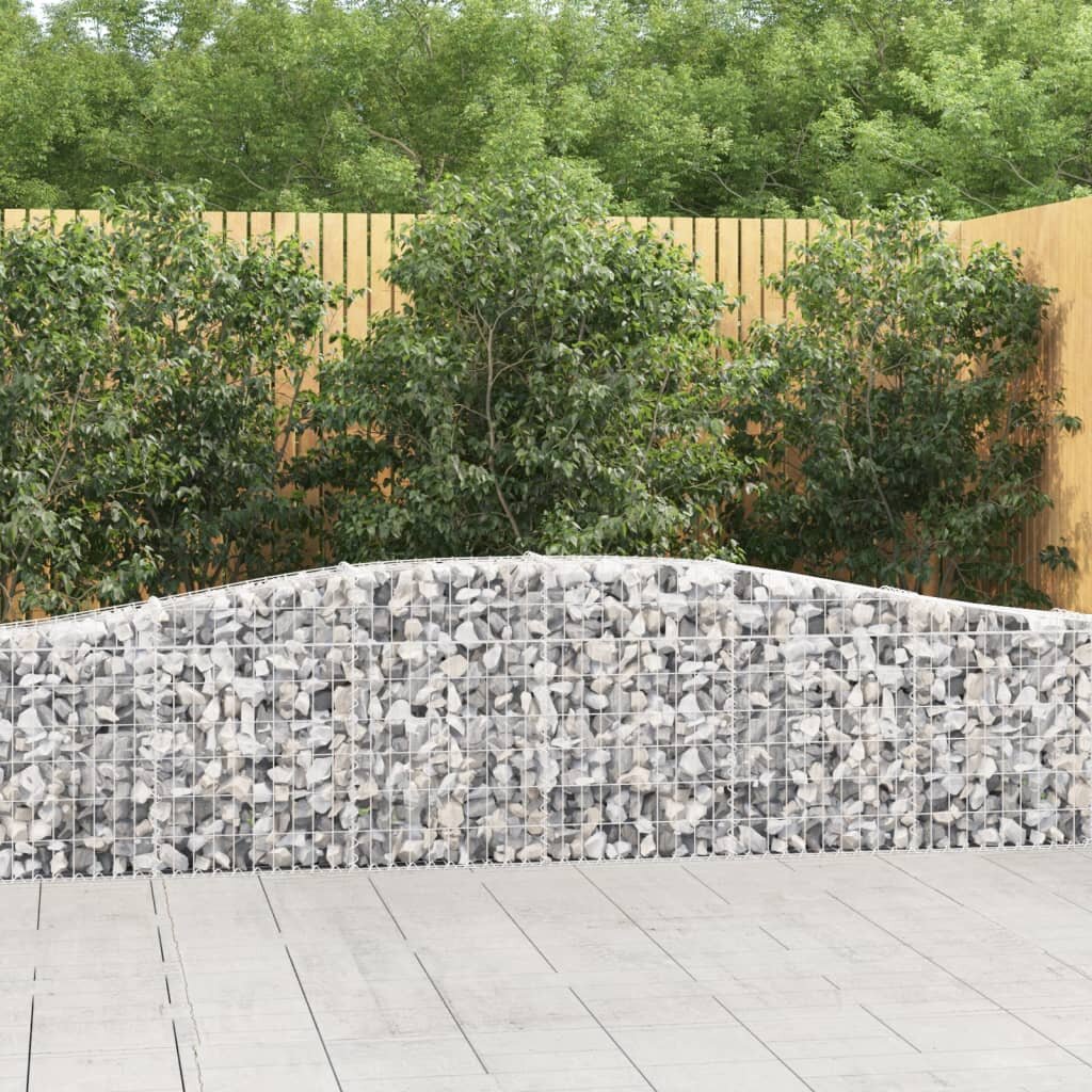 vidaXL Габионни кошници арка 8 бр 400x30x60/80 см поцинковано желязо