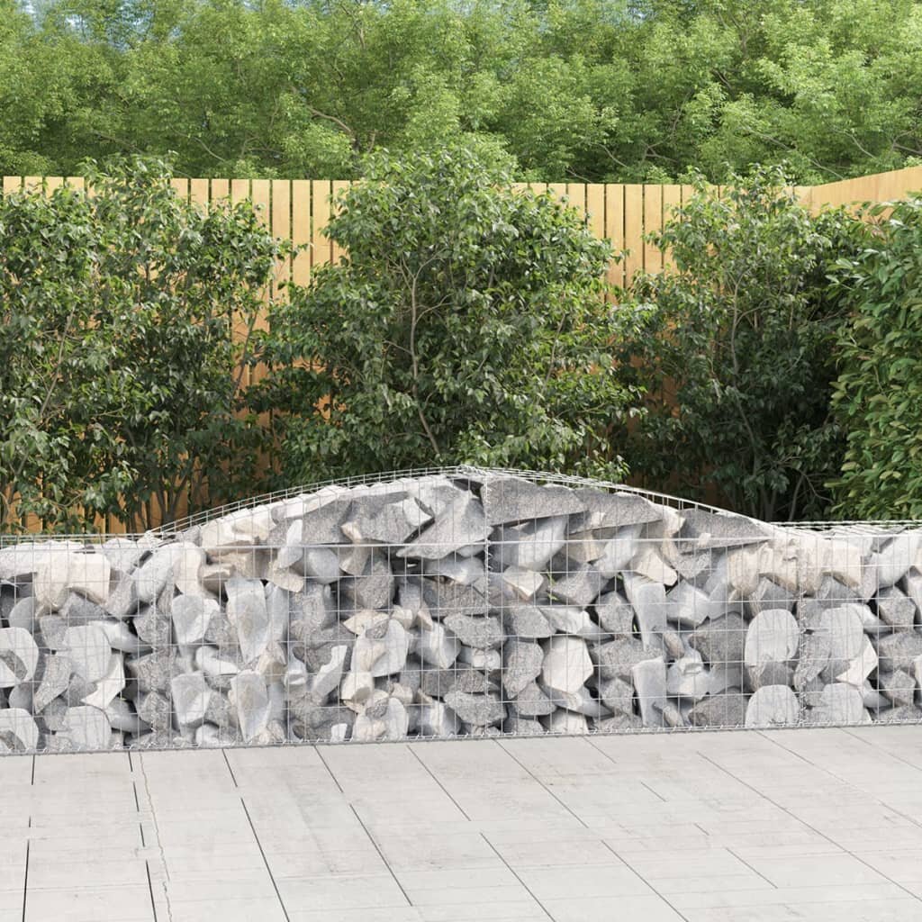 vidaXL Габионни кошници арка 8 бр 400x50x60/80 см поцинковано желязо