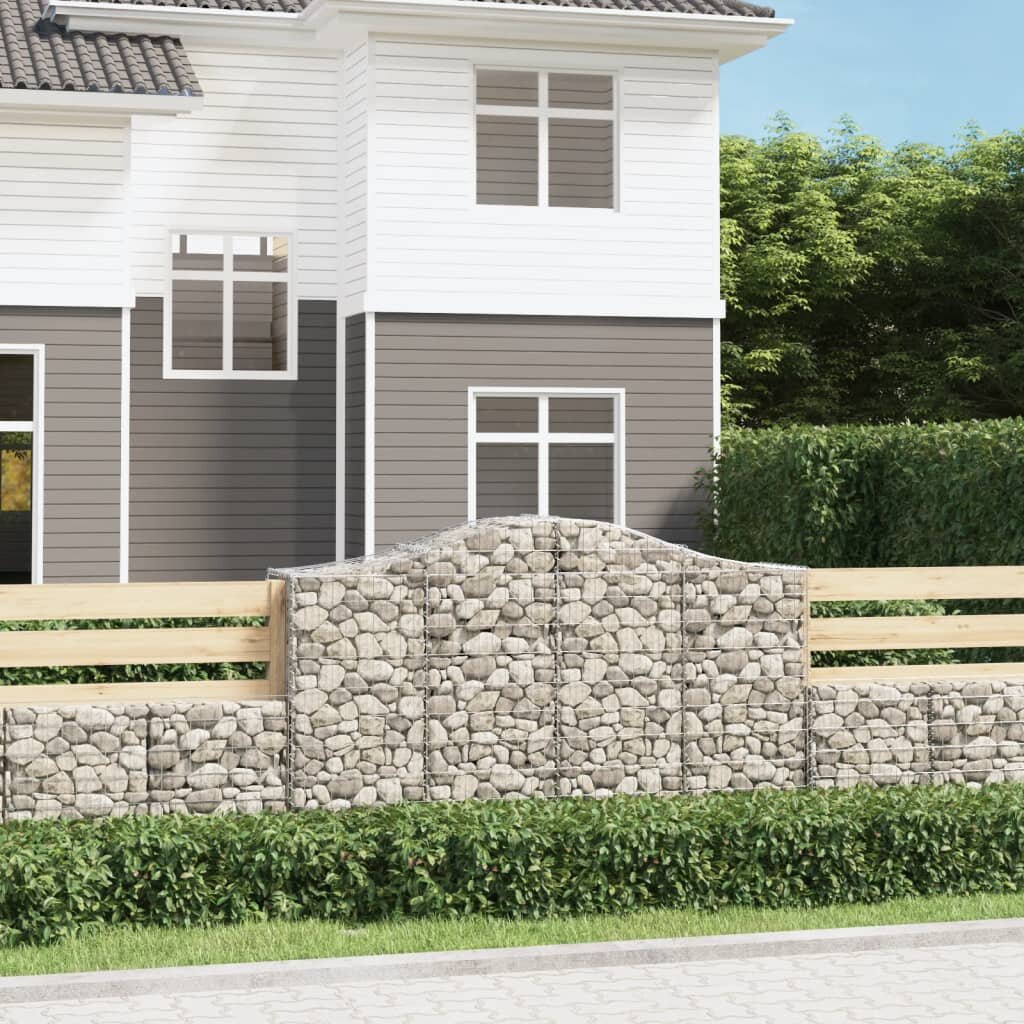 vidaXL Габионни кошници арка 9 бр 200x50x120/140 см поцинковано желязо