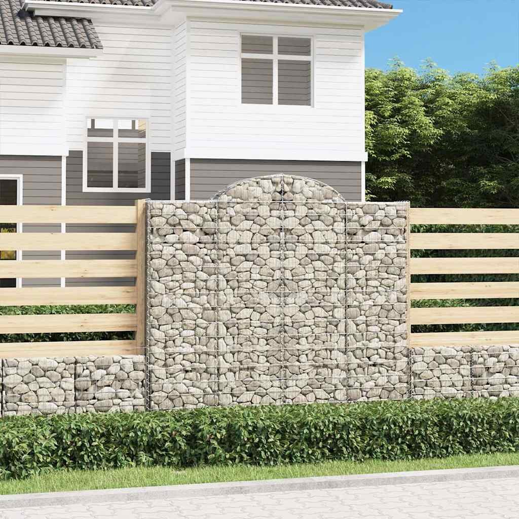 vidaXL Габионни кошници арка 9 бр 200x50x180/200 см поцинковано желязо