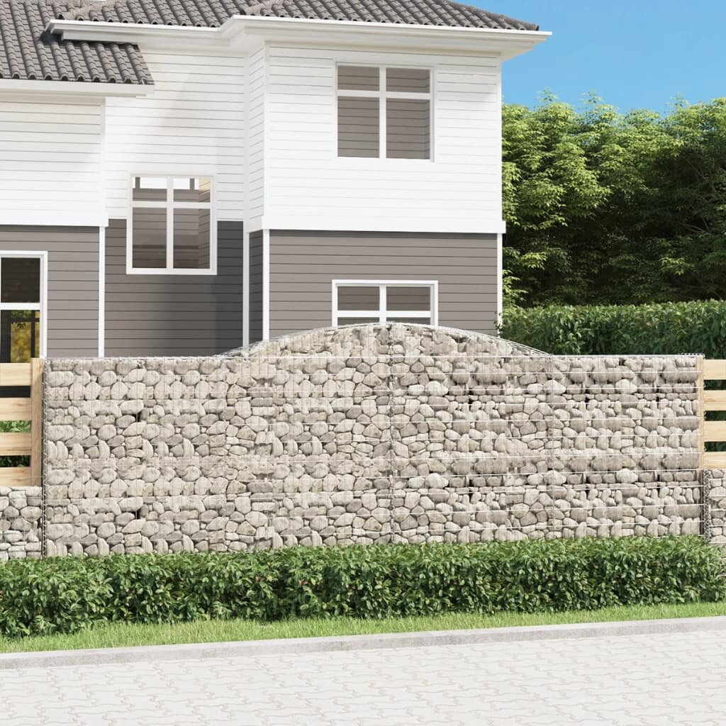 vidaXL Габионни кошници арка 9 бр 400x50x140/160 см поцинковано желязо