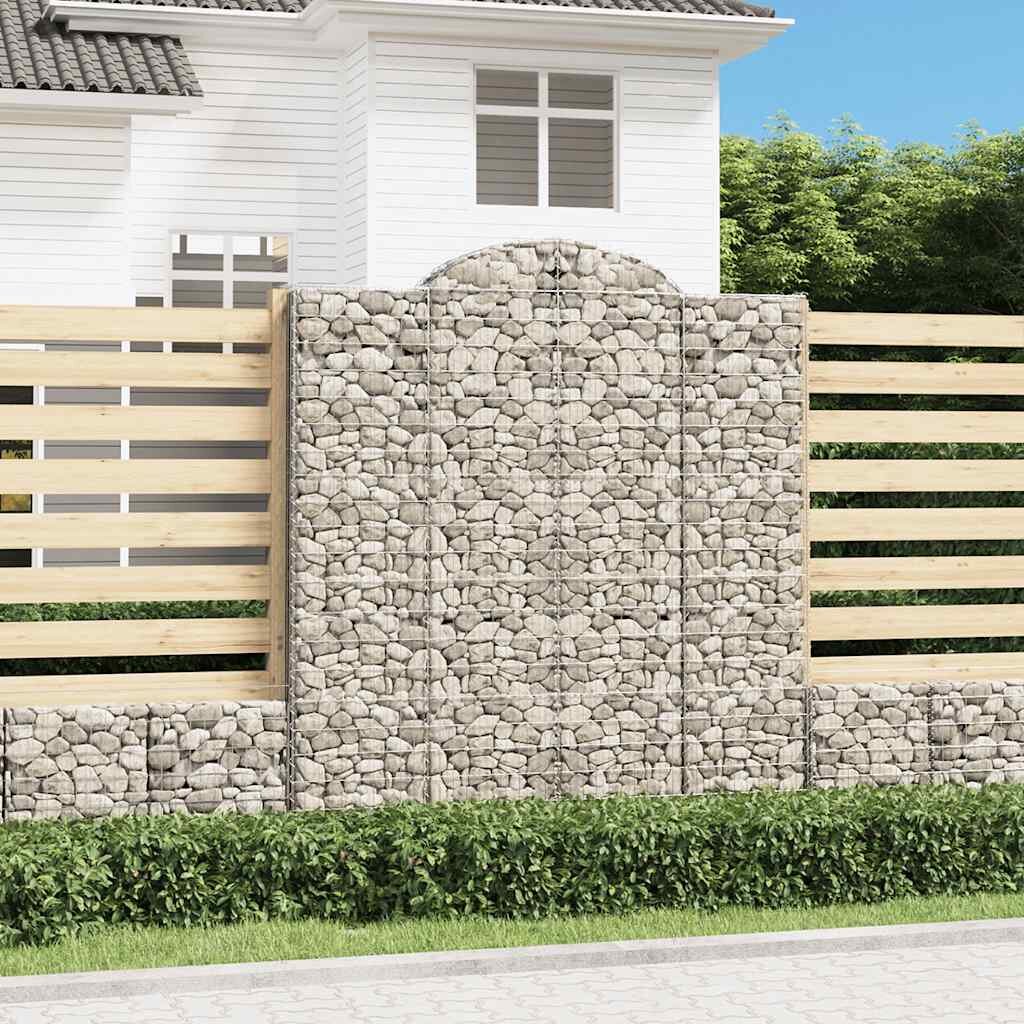 vidaXL Габионни кошници с арковидна форма 20 бр. 200x50x220/240 см поцинковано желязо