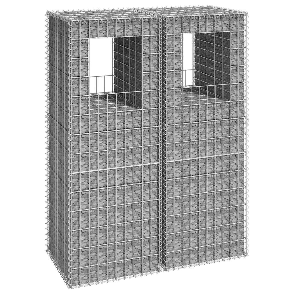 vidaXL Габионни кошници стълб 2 бр 50x50x140 cм желязо
