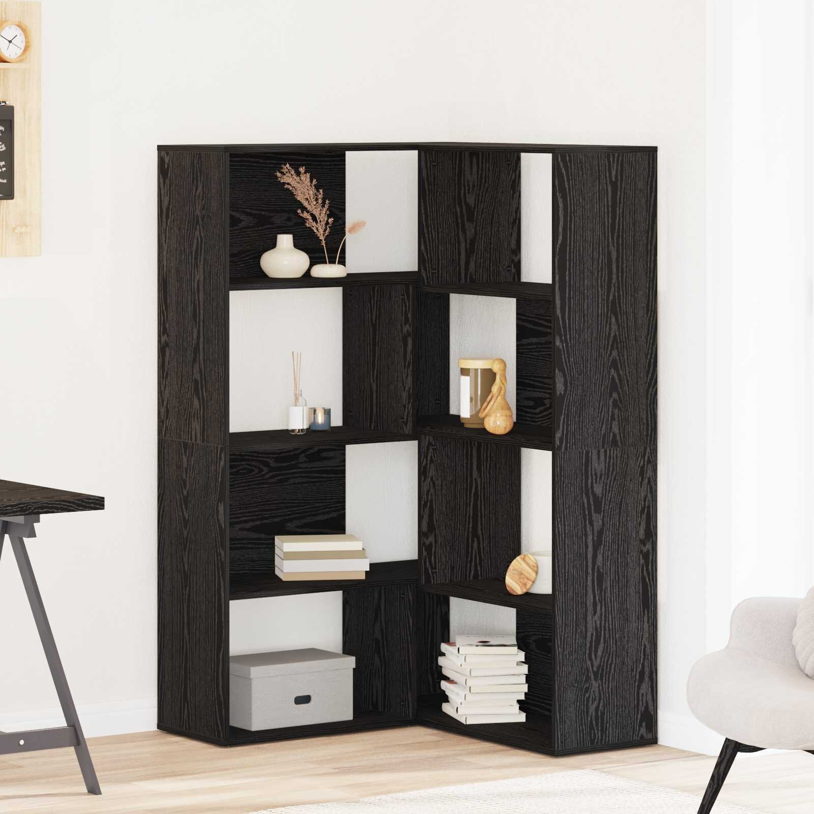 vidaXL Гардероб 6 нива 85 x 85 x 140 см Инженерна дървесина Черния дъб