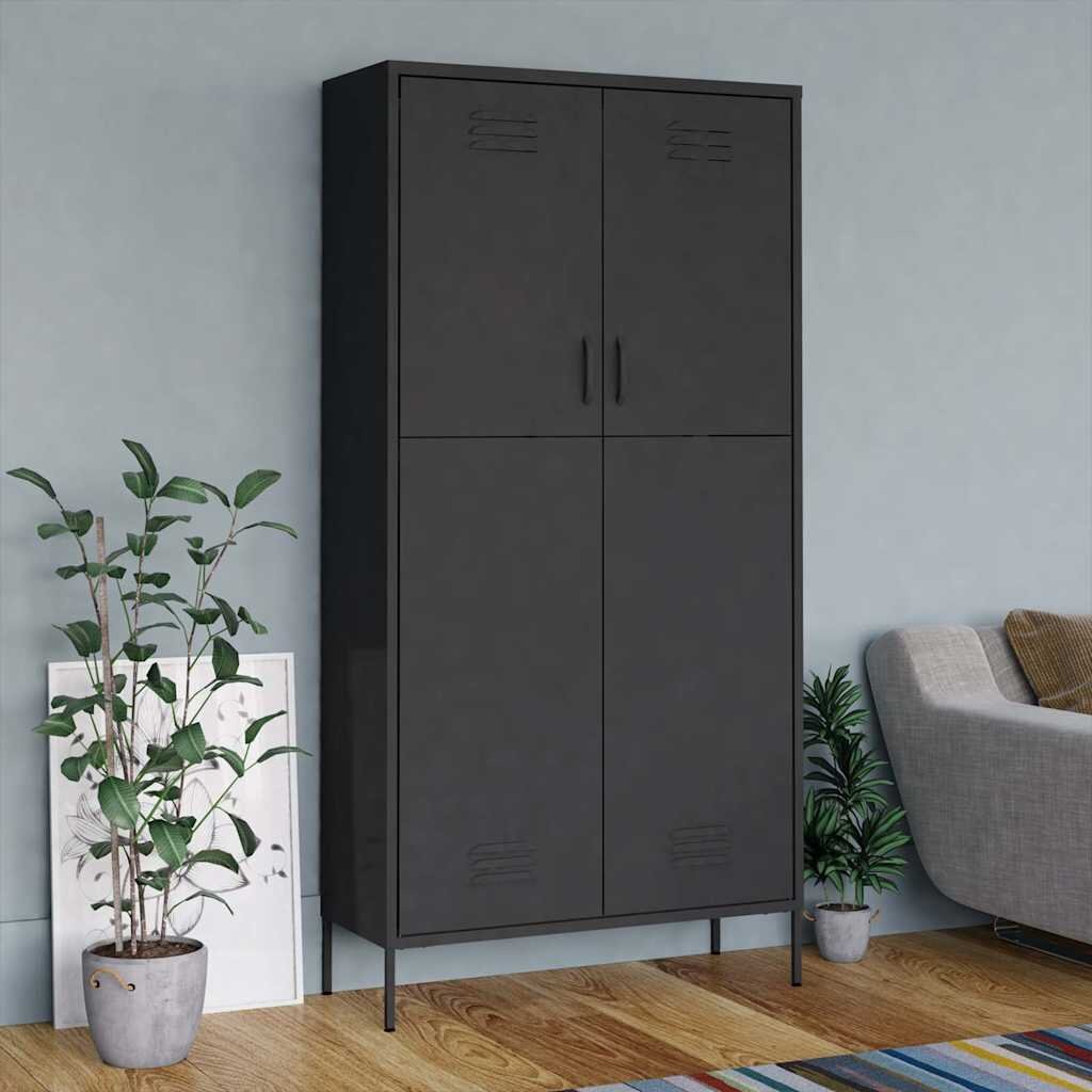vidaXL Гардероб антрацит 90x50x180 см стомана