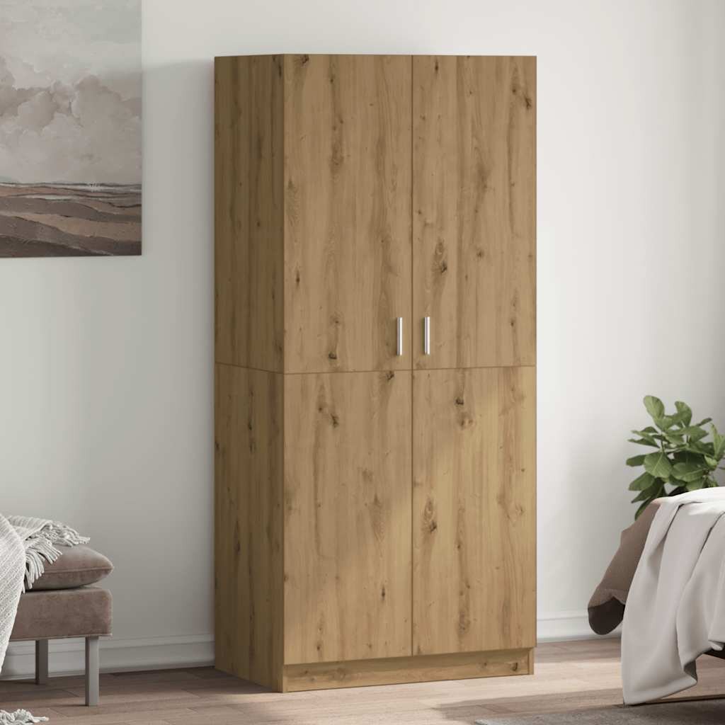 vidaXL Гардероб Artisan Дъб 80x52x180 cm Инженерна дървесина