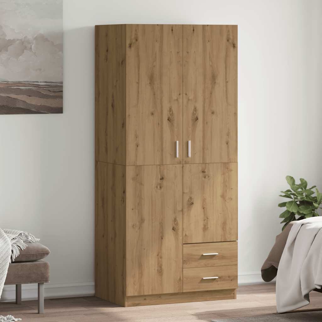 vidaXL Гардероб Artisan Дъб 80x52x180 cm Инженерна дървесина