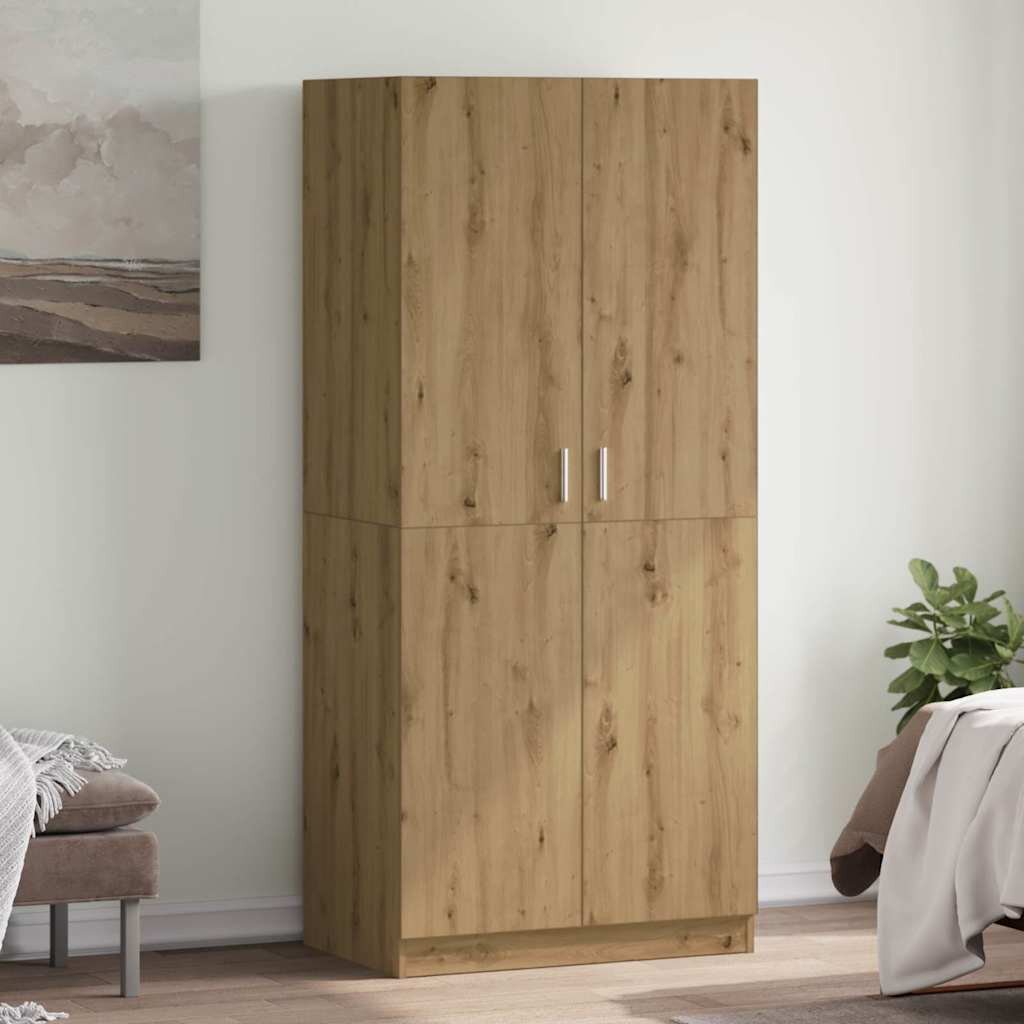 vidaXL Гардероб Artisan Дъб 90x52x200 cm Инженерна дървесина