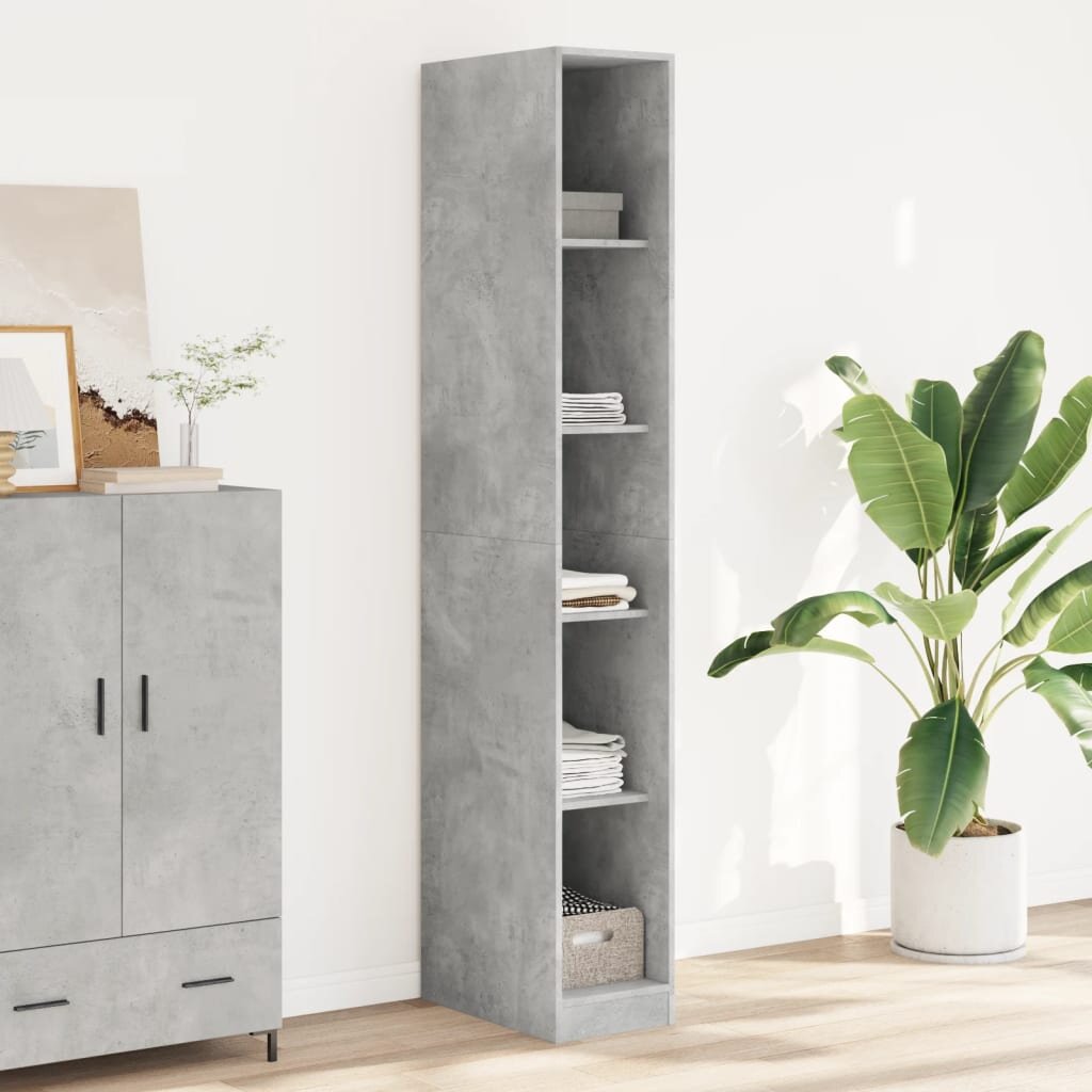 vidaXL Гардероб бетонно сив 30x50x200 см инженерно дърво