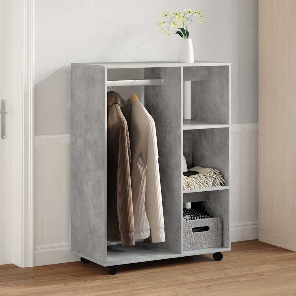 vidaXL Гардероб бетонно сив 80x40x110 см инженерно дърво