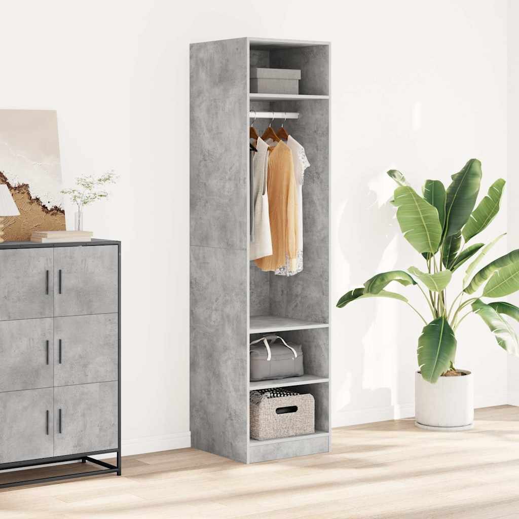 vidaXL Гардероб бетоново сив 50x50x200 см инженерно дърво