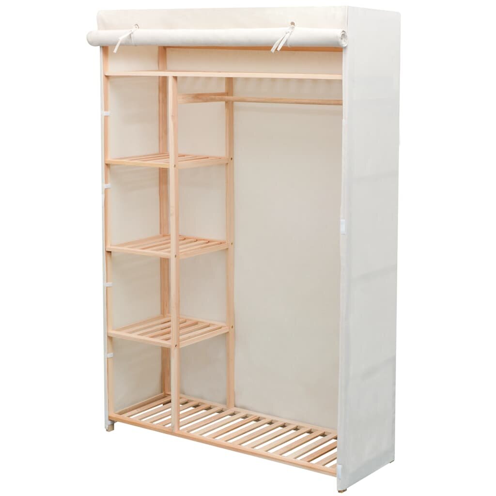 vidaXL Гардероб борово дърво и тъкан 110x40x170 см